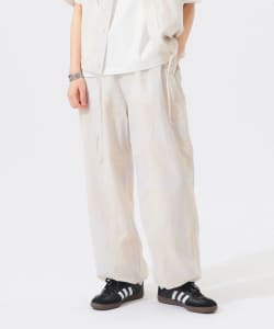 チェック ストライプ ヘムコード パンツ