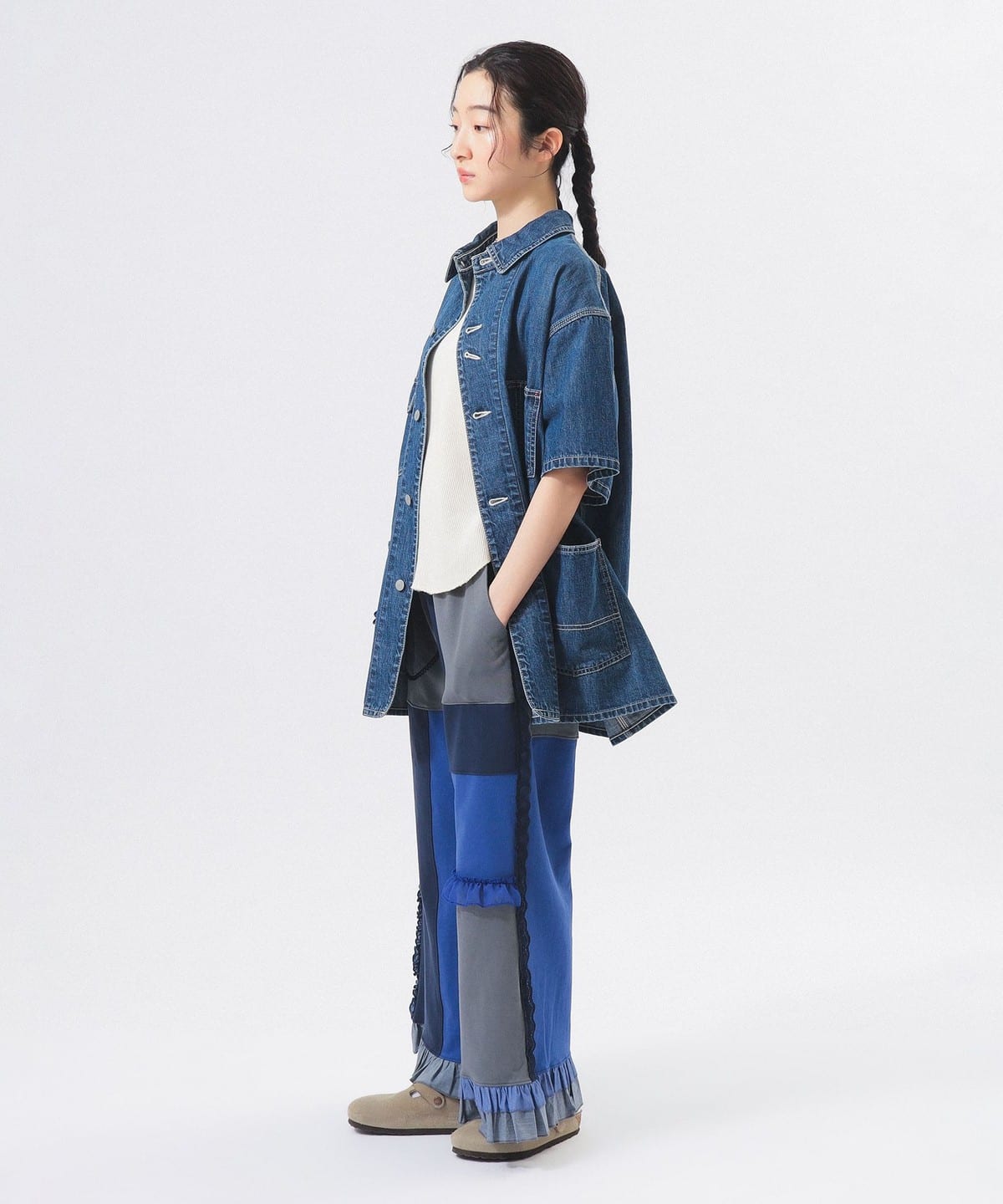 BEAMS JAPAN（BEAMS JAPAN）[別注] TORI-TO / 荷葉邊休閒褲（休閒褲