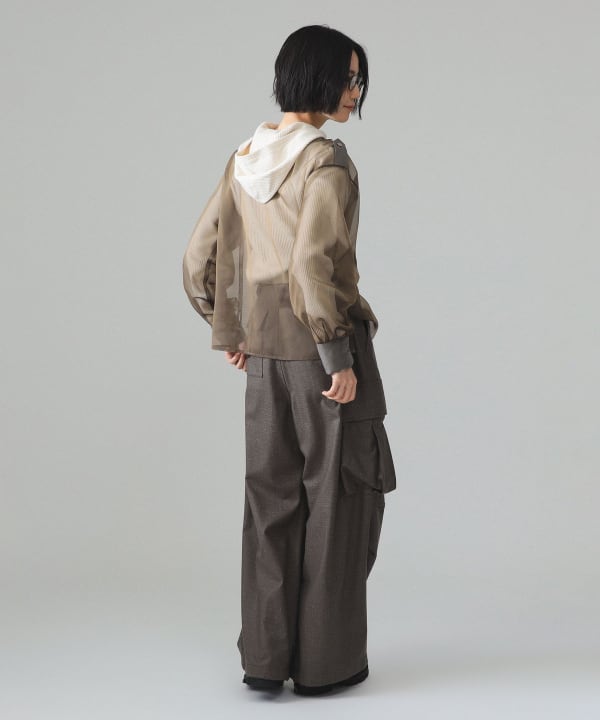 【+10%ポイントUP】maturely / リネン ウール ミリタリー パンツ Model : H173 B77 W57 H82　Size : 1
