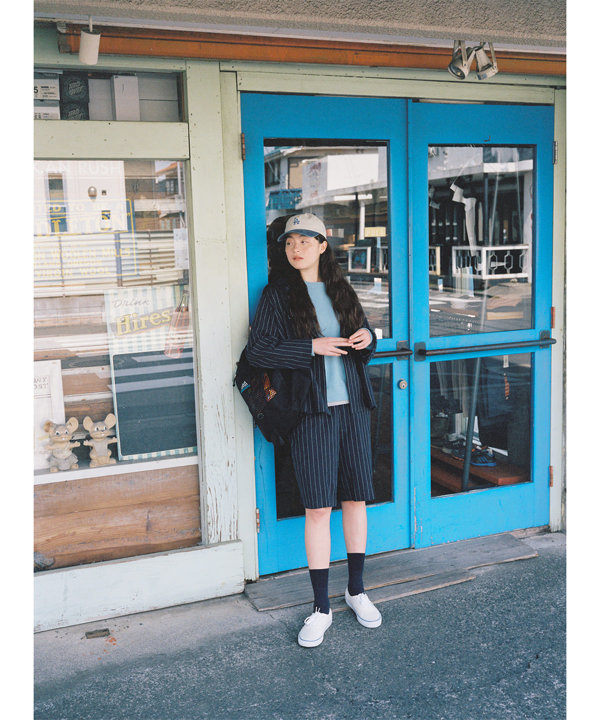ピンストライプ ショートパンツ パンツ WOMEN NAVY 0 ピンストライプ ショートパンツ パンツ WOMEN NAVY 0