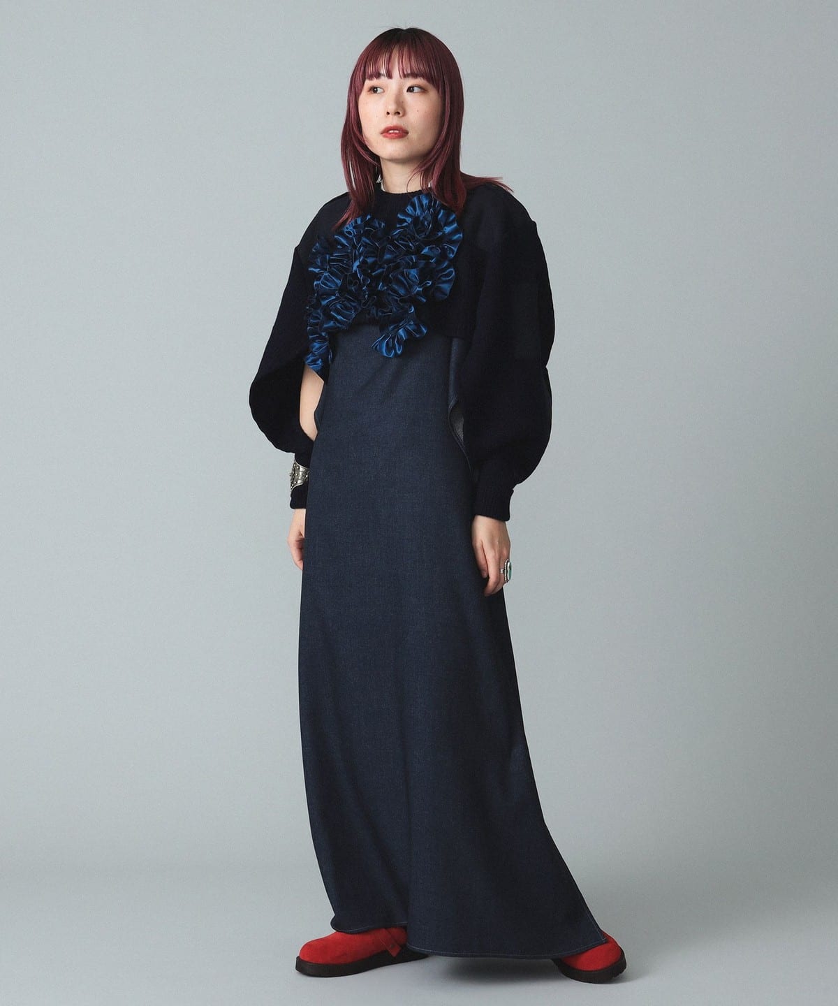 maturely マチュアリー / Denim-like Twill Dress ワンピース WOMEN NAVY ONE SIZE maturely マチュアリー / Denim-like Twill Dress ワンピース WOMEN NAVY ONE SIZE