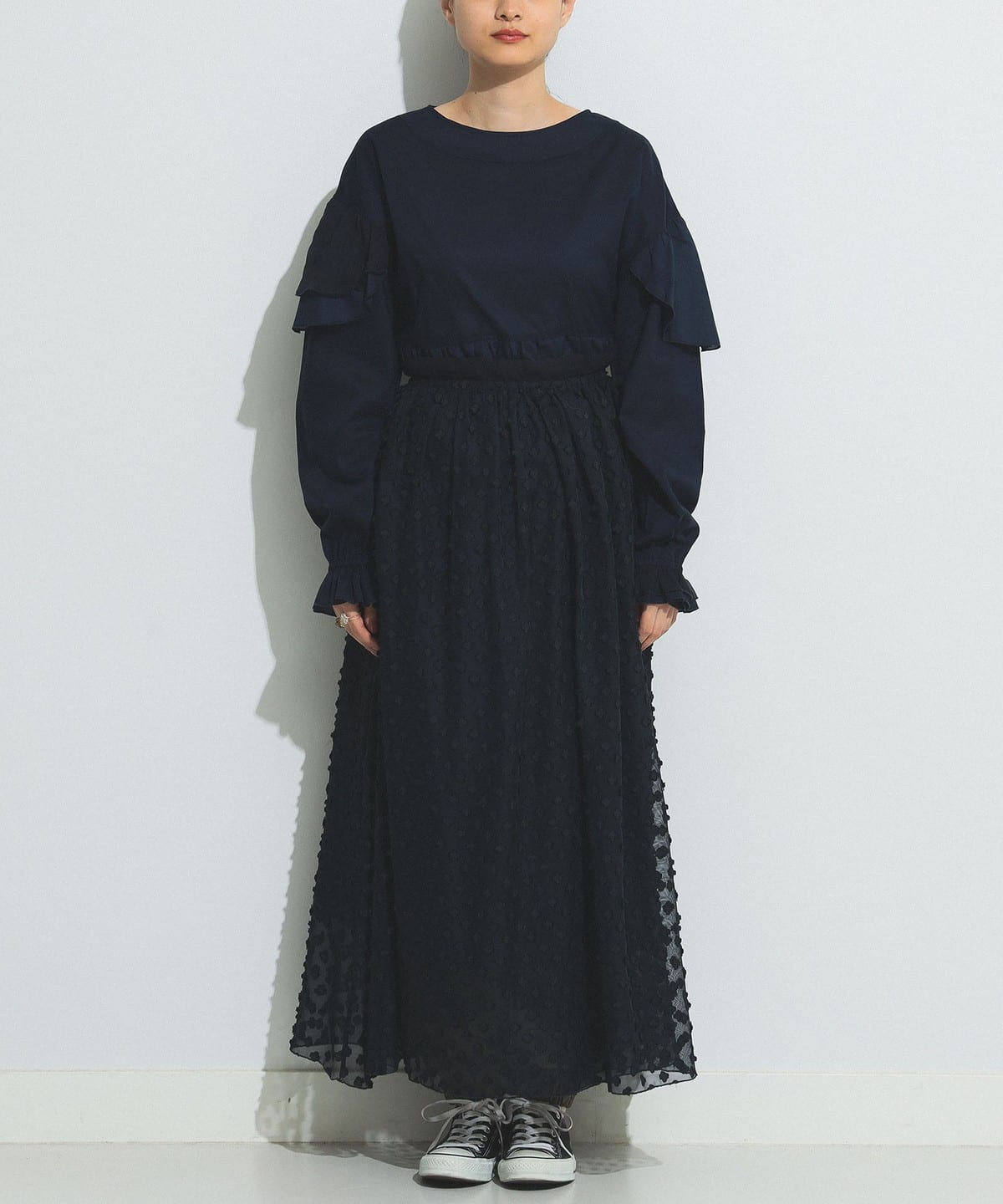 [Outlet] TORI-TO × BEAMS BOY / Ruffled sleeve dress