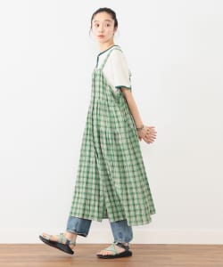 ドビー チェック ノースリーブ ワンピース