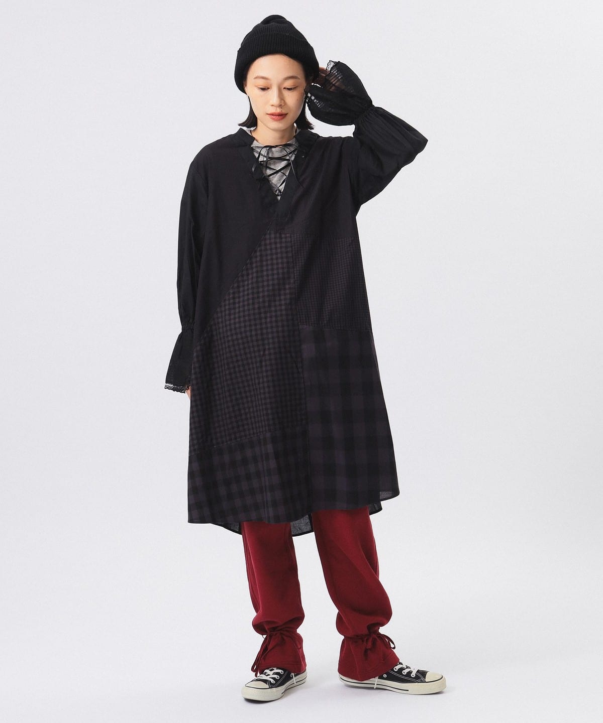 送料無料・BEAMS JAPAN】フットボールワンピース BORDO ワンピース