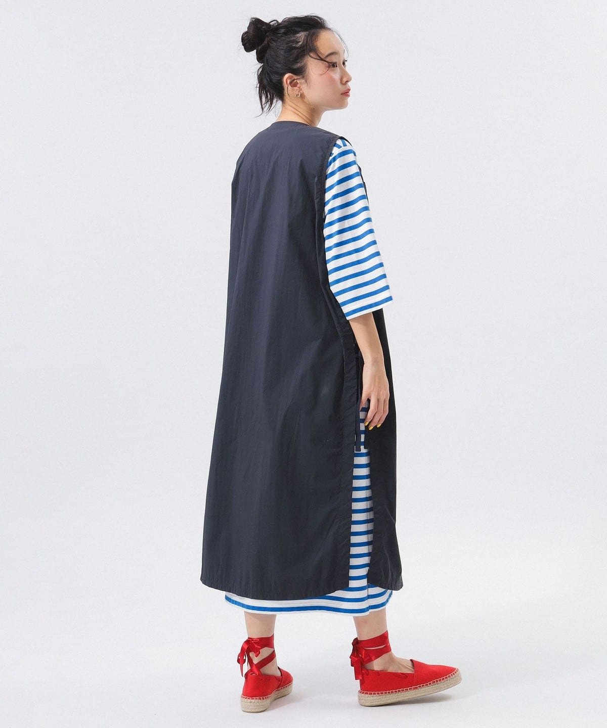 BEAMS BOY（ビームス ボーイ）ミリタリー サイドリボン ノースリーブ