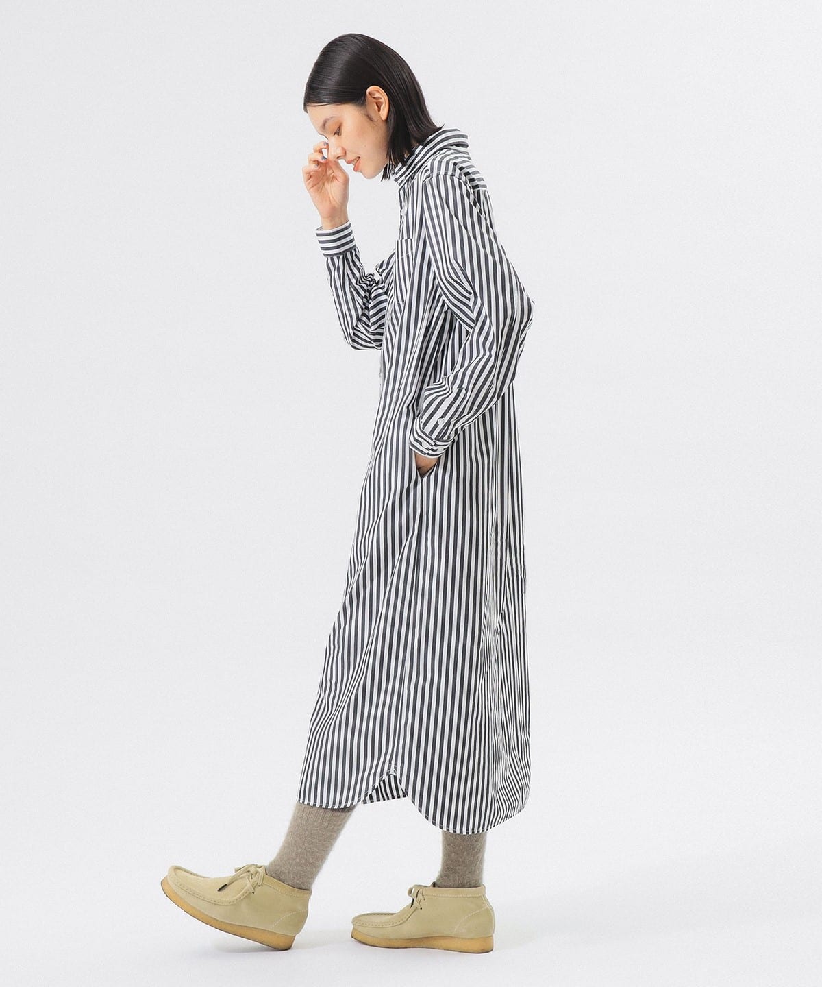 ストライプ BD ワンピース ロングスリーブ ワンピース WOMEN BLACK ONE SIZE ストライプ BD ワンピース ロングスリーブ ワンピース WOMEN BLACK ONE SIZE