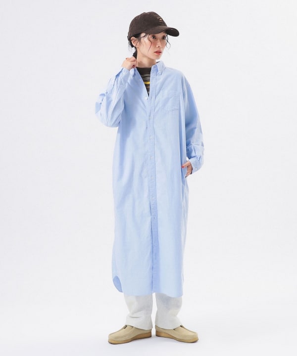 1460 オアスロウ　ワンピース　ストライプ　金ボタン　ロング　ビームス別注　F 1460 オアスロウ ワンピース ストライプ 金ボタン ロング ビームス別注 F