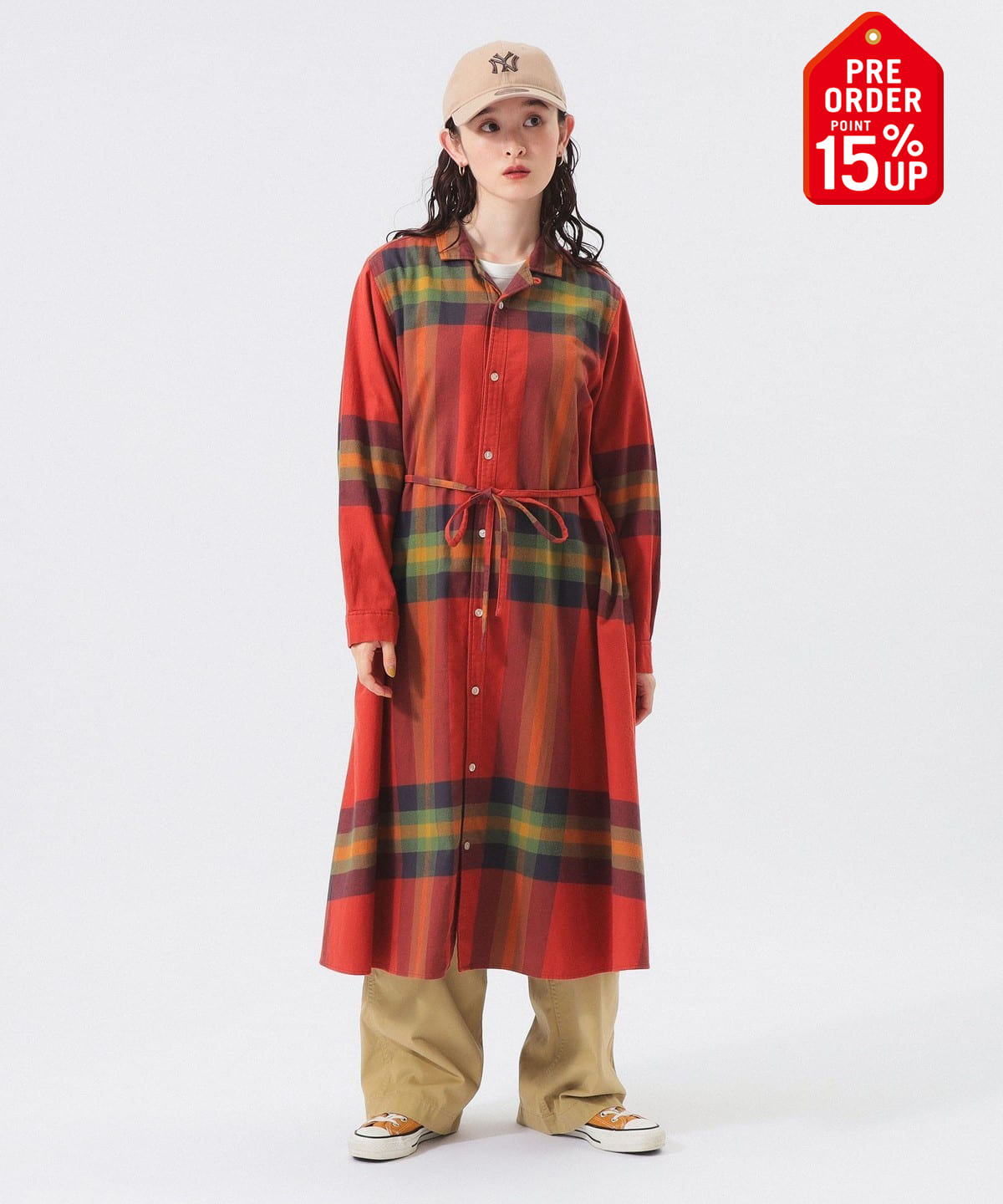 【+15%ポイントUP】ビッグ タータン ワンピース ワンピース WOMEN ORANGE 1 【+15%ポイントUP】ビッグ タータン ワンピース ワンピース WOMEN ORANGE 1