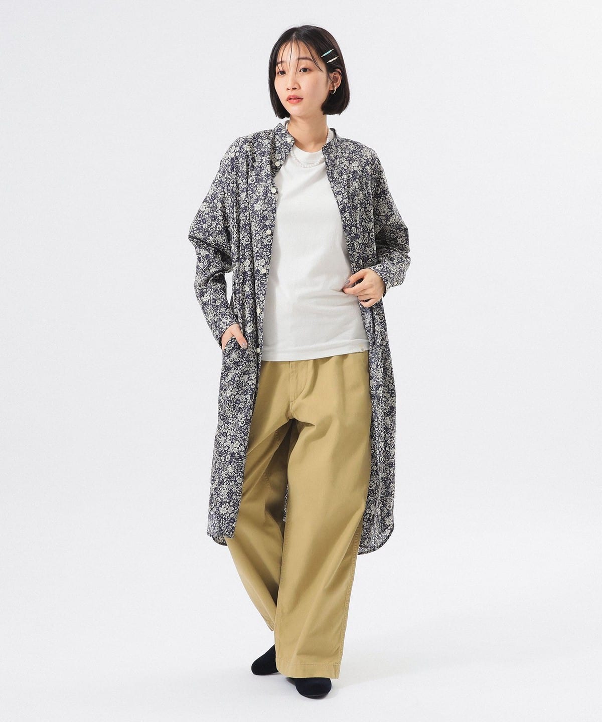 リバティ スタンドカラー ロングスリーブ ワンピース ワンピース WOMEN BLACK ONE SIZE リバティ スタンドカラー ロングスリーブ ワンピース ワンピース WOMEN BLACK ONE SIZE