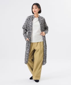 リバティ スタンドカラー ロングスリーブ ワンピース