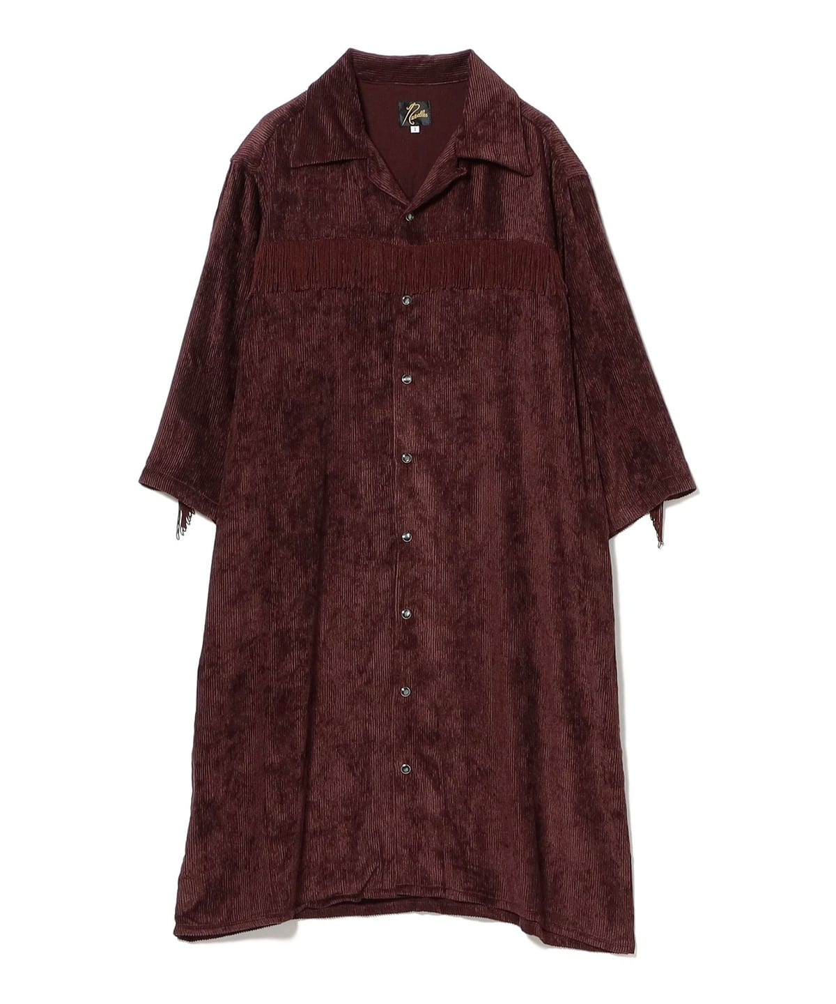 NEEDLES ニードルズ / Fringe Open Collar Shirt Dress ワンピース WOMEN BURGUNDY 2 NEEDLES ニードルズ / Fringe Open Collar Shirt Dress ワンピース WOMEN BURGUNDY 2