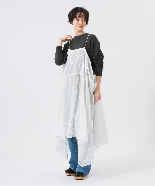 【+10%ポイントUP】レース ドレープ ワンピース Model : H166 B84 W60 H86　Size : ONE SIZE