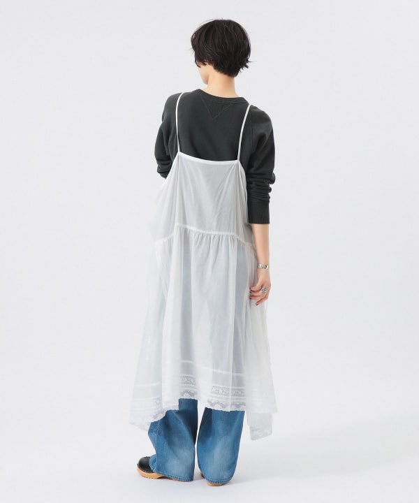 【+10%ポイントUP】レース ドレープ ワンピース Model : H166 B84 W60 H86　Size : ONE SIZE