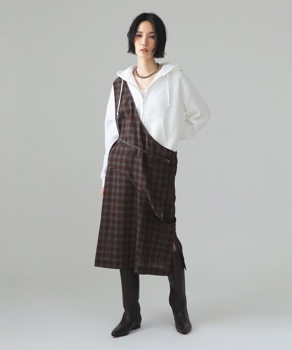 maturely / TW アレンジ チェック ワンピース Model : H173 B77 W57 H82　Size : ONE SIZE