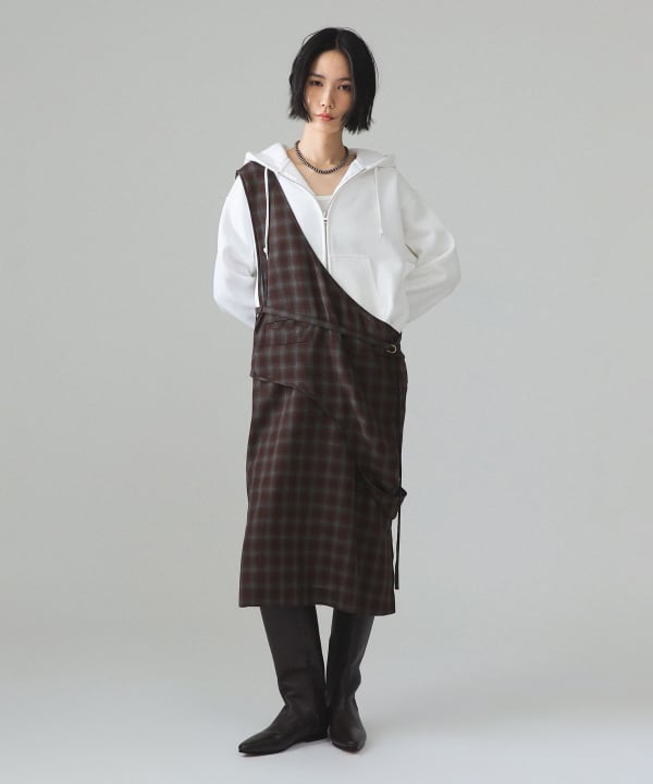 maturely / TW アレンジ チェック ワンピース Model : H173 B77 W57 H82　Size : ONE SIZE
