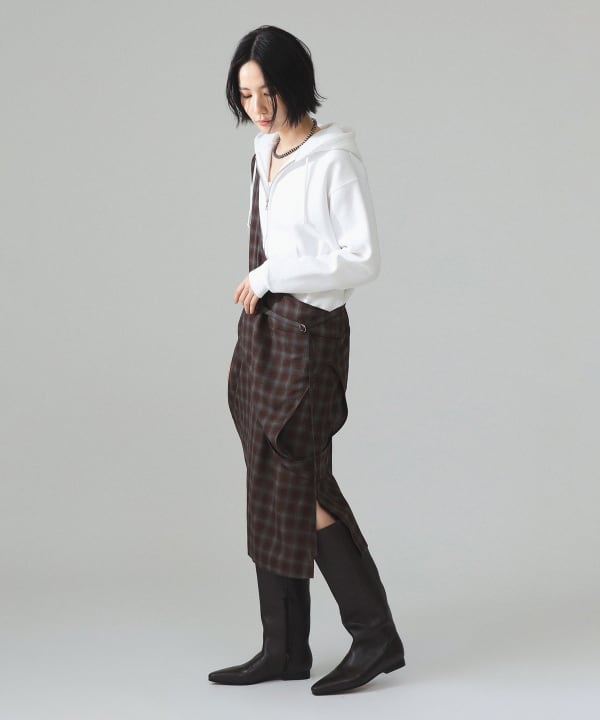 maturely / TW アレンジ チェック ワンピース Model : H173 B77 W57 H82　Size : ONE SIZE