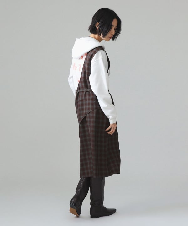 maturely / TW アレンジ チェック ワンピース Model : H173 B77 W57 H82　Size : ONE SIZE