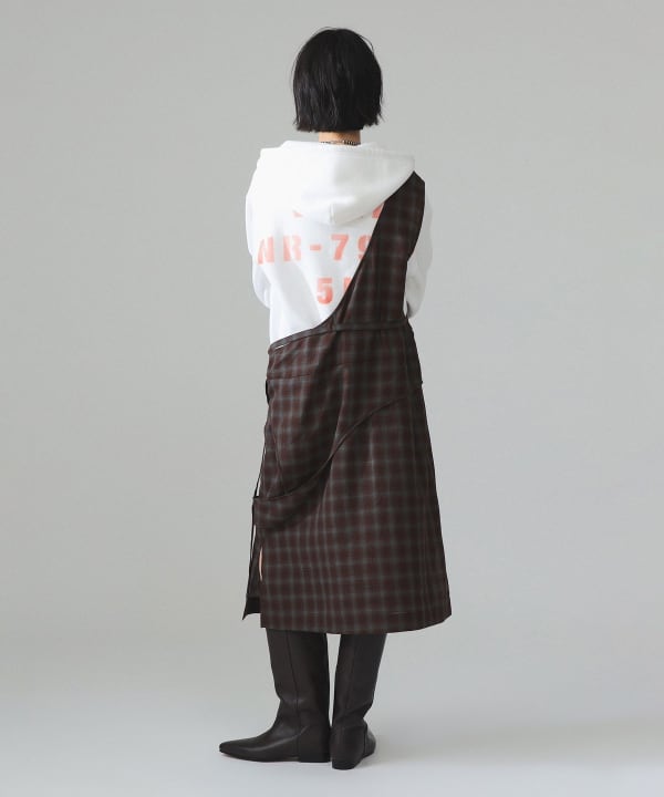 maturely / TW アレンジ チェック ワンピース Model : H173 B77 W57 H82　Size : ONE SIZE