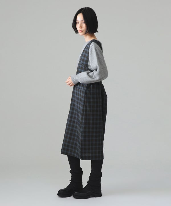 maturely / TW アレンジ チェック ワンピース Model : H173 B77 W57 H82　Size : ONE SIZE