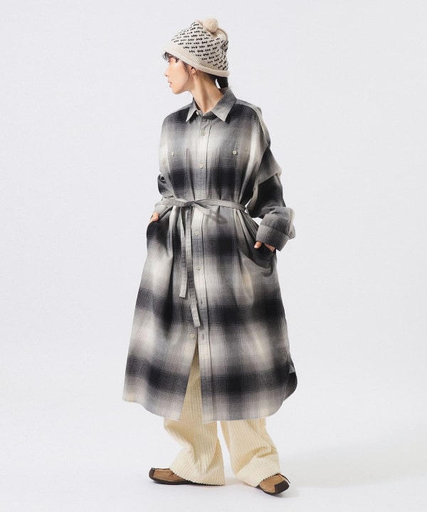 BEAMS LIGHTS / 手洗い可能 アセテート混 チェック ワンピース BEAMS BOY（ビームス ボーイ）ビッグ チェック ワンピース（ワンピース