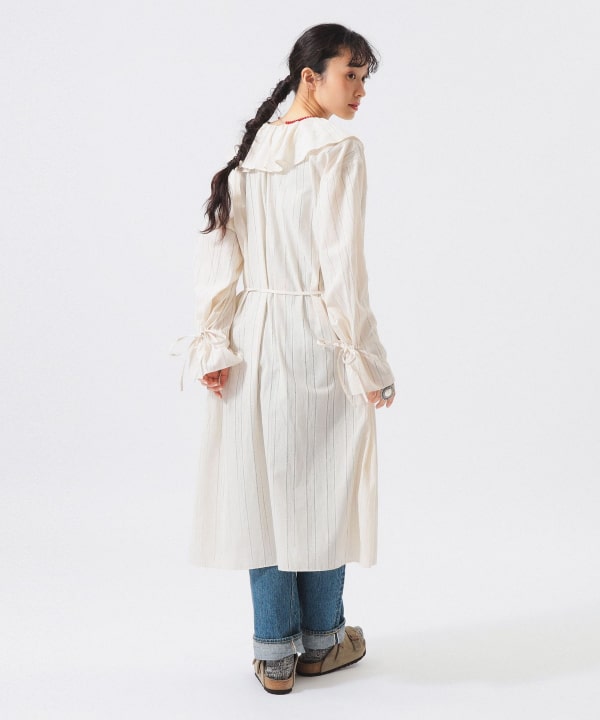 多臂条纹连衣裙Model:H161 B76 W60 H82 Size:1