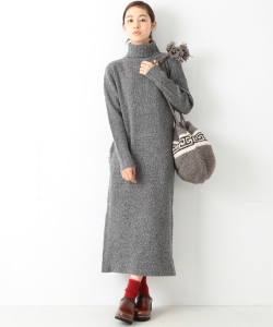 ￥BEAMS BOY / 7ゲージ タートルネック ワンピース