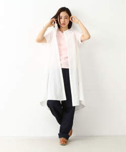 BEAMS BOY / カットワーク バンドカラー ワンピース
