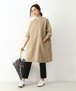 BEAMS BOY / コットンリネン ラグラン ハーフスリーブ ワンピース