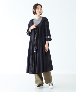 trepied × BEAMS BOY / ポンポン フリンジ カシュクール ワンピース