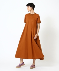 BEAMS BOY / カットツイル フレア マキシワンピース