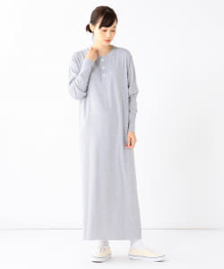Healthknit × BEAMS BOY / ヘンリーネック マキシワンピース