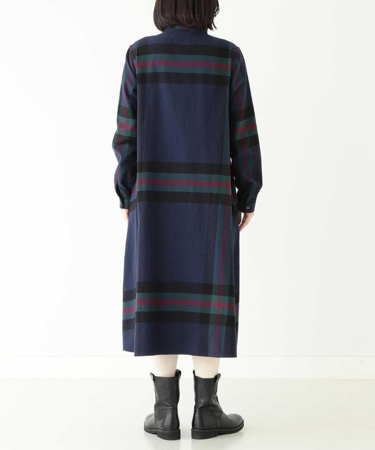 クライマックスセール レア即完 人気 ビームスボーイ ビッグタータンチェックワンピース パープル 高知インター店