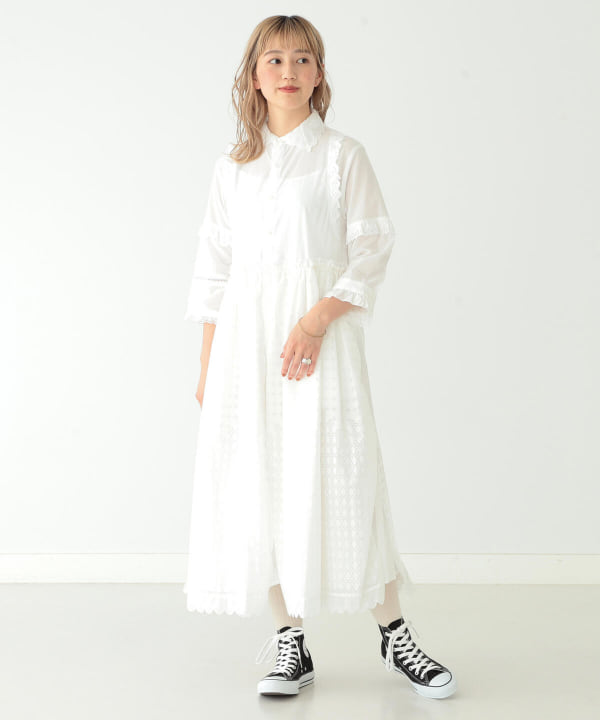 Beams Boy ビームス ボーイ Tori To Beams Boy レース ギャザー ワンピース ワンピース ワンピース 通販 Beams
