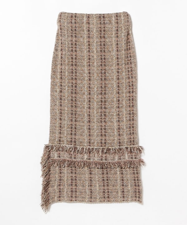 BEAMS BOY（ビームス ボーイ）maturely / Knit Tweed Fringe Skirt（スカート マキシ・ロング丈スカート）通販｜ BEAMS