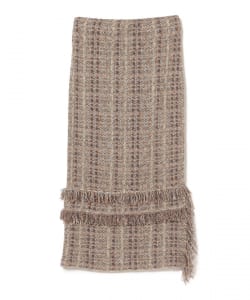 maturely / Knit Tweed Fringe Skirt