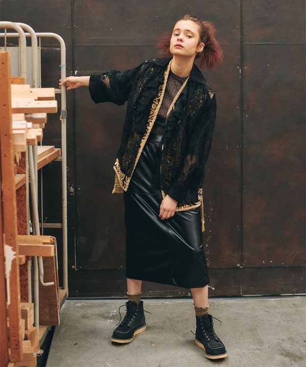 BEAMS BOY（ビームス ボーイ）maturely / Fake Leather Work Skirt