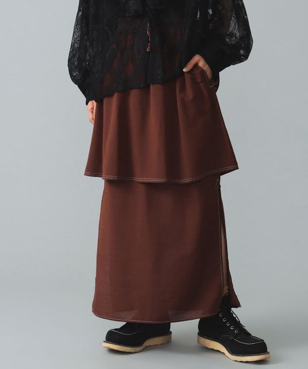 BEAMS BOY（ビームス ボーイ）maturely / Lawn Layard Stitch Skirt（スカート マキシ・ロング丈スカート）通販｜ BEAMS