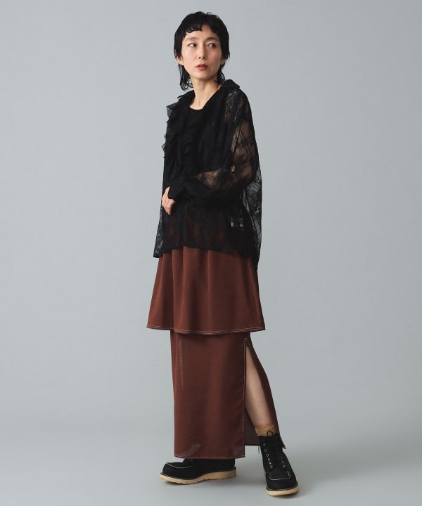 BEAMS BOY（ビームス ボーイ）maturely / Lawn Layard Stitch Skirt（スカート マキシ・ロング丈スカート）通販｜ BEAMS