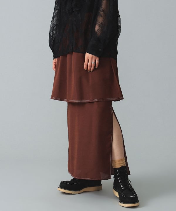 BEAMS BOY（ビームス ボーイ）maturely / Lawn Layard Stitch Skirt（スカート マキシ・ロング丈スカート）通販｜ BEAMS