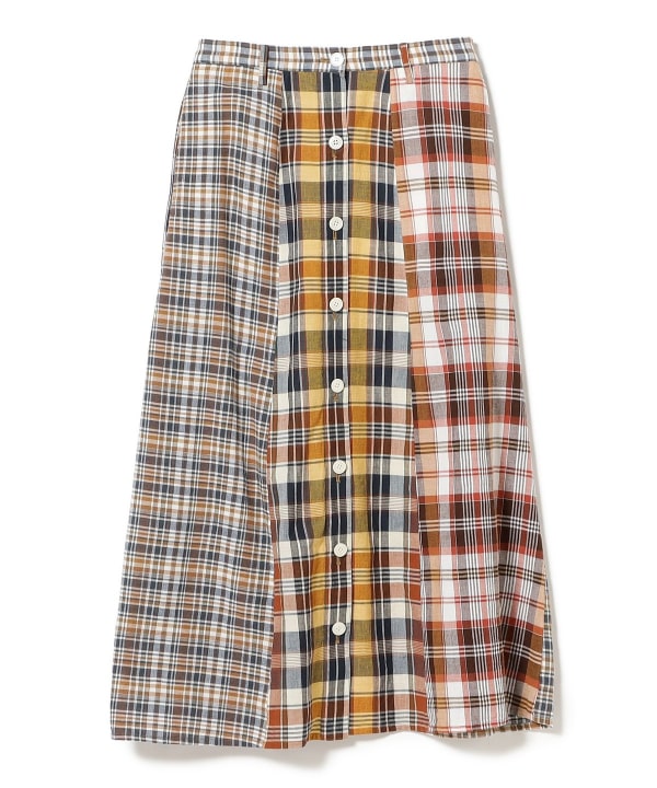 BEAMS BOY BEAMS BOY Check Crazy Skirt (skirt, maxi, long
