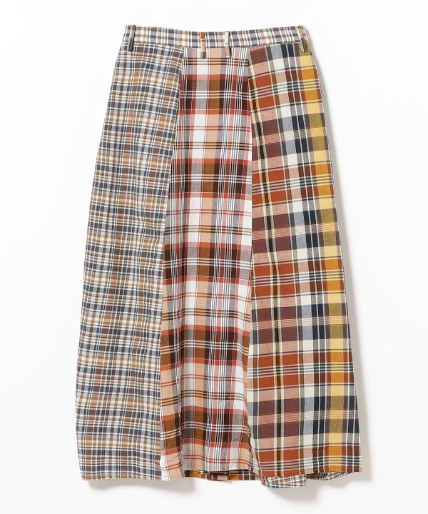 BEAMS BOY パッチワーク　ロングスカート　チェック　マドラス 専用】BEAMS BOY パッチワーク ロングスカート チェック