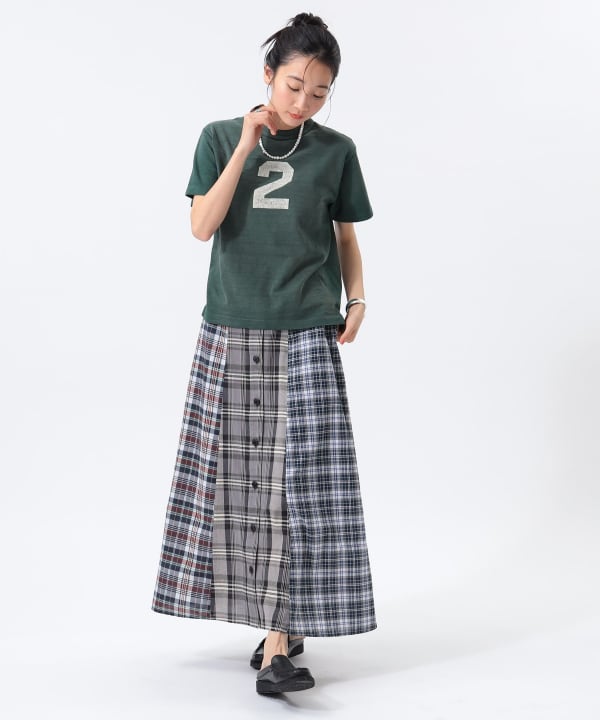 BEAMS BOY BEAMS BOY Check Crazy Skirt (skirt, maxi, long