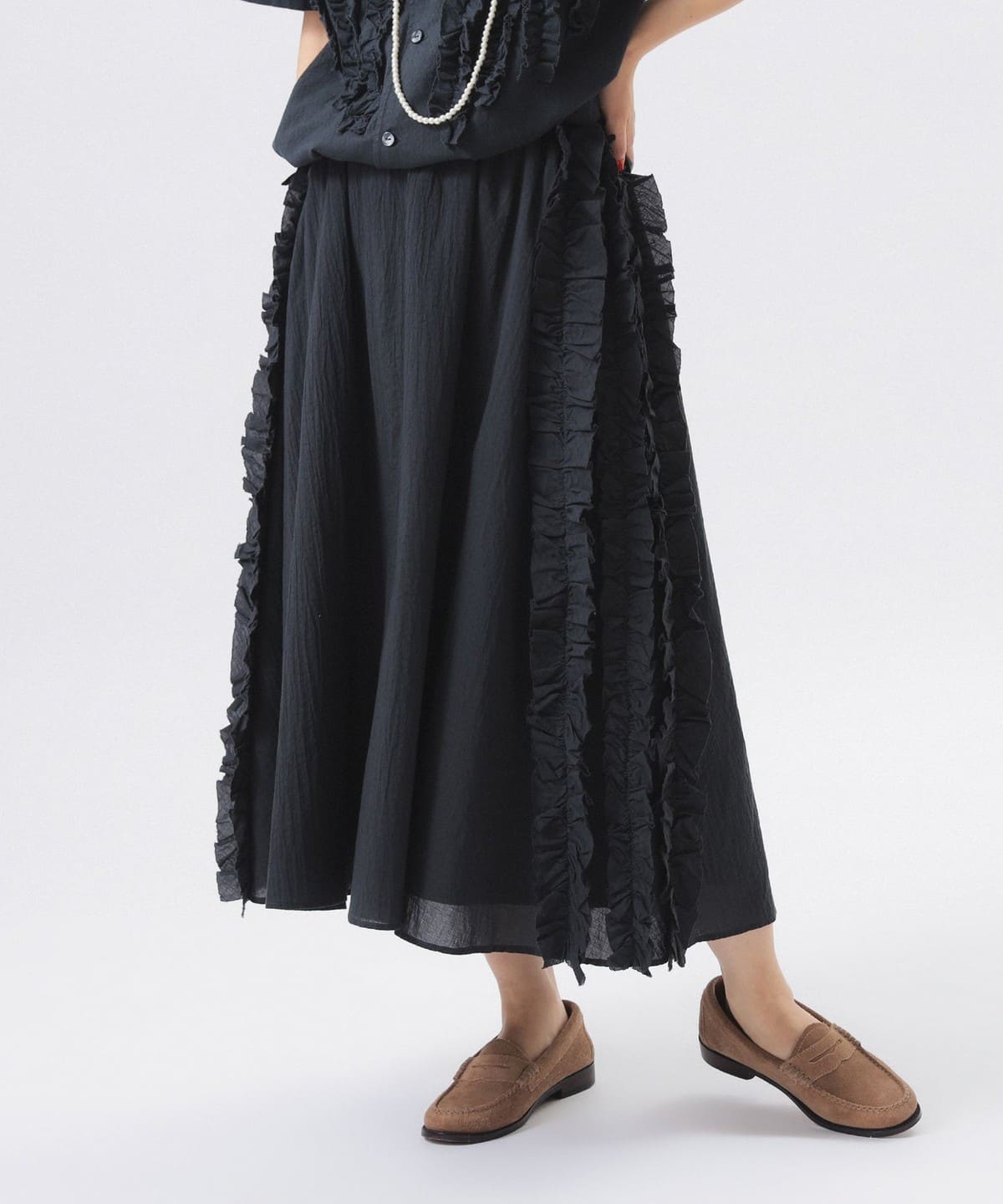 ドビー フリル スカート スカート WOMEN CHARCOAL. GRAY ONE SIZE ドビー フリル スカート スカート WOMEN CHARCOAL. GRAY ONE SIZE
