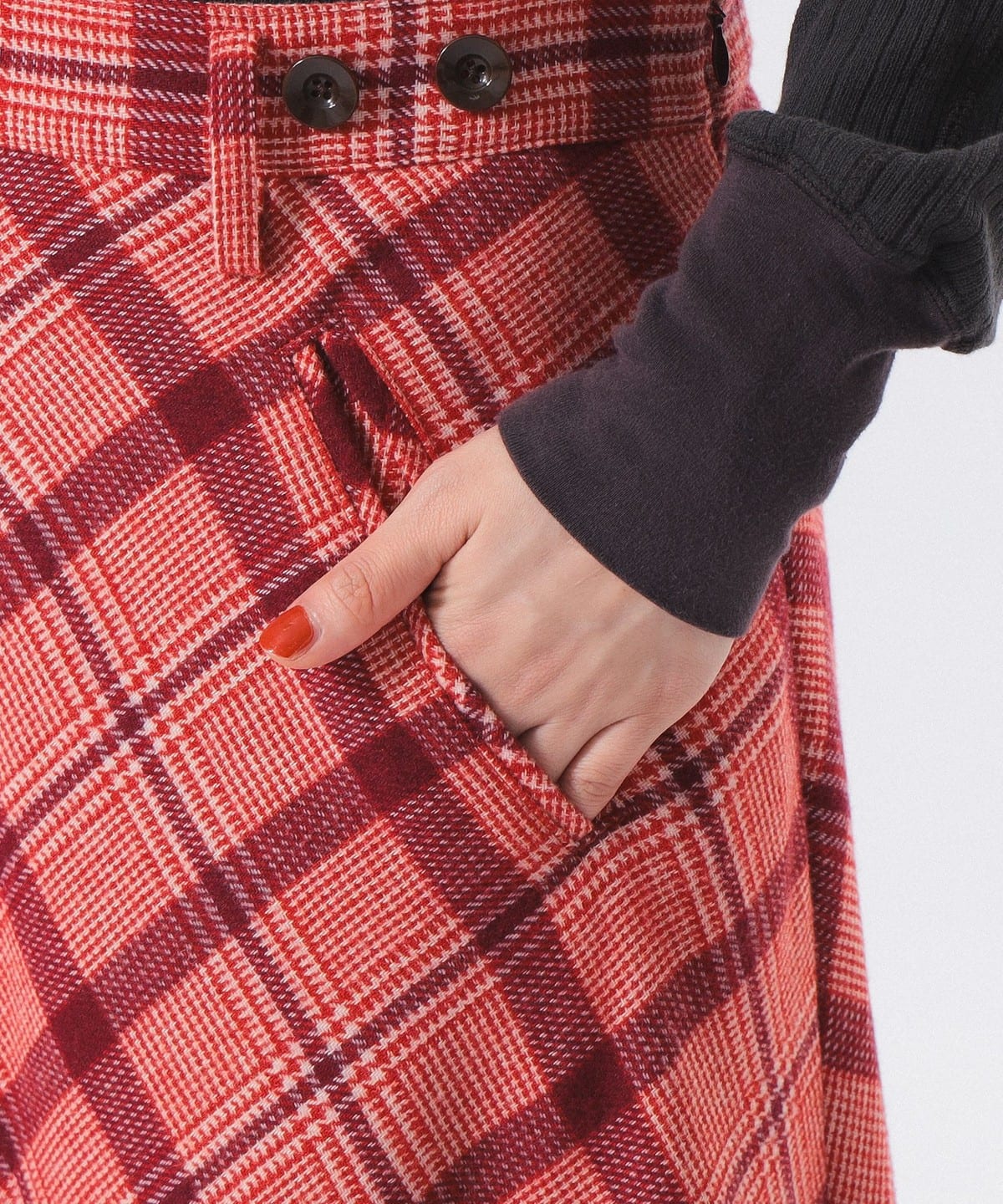 BEAMS BOY（ビームス ボーイ）チェック ロング Aライン スカート