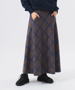 【+15%ポイントUP】チェック ロング Aライン スカート