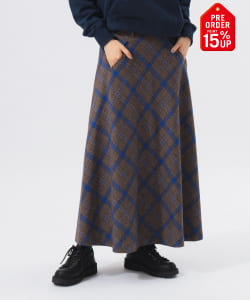 【+15%ポイントUP】チェック ロング Aライン スカート