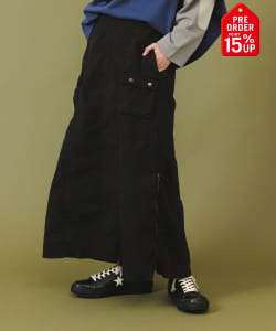 【+15%ポイントUP】コットン タイプライター ミリタリー スカート