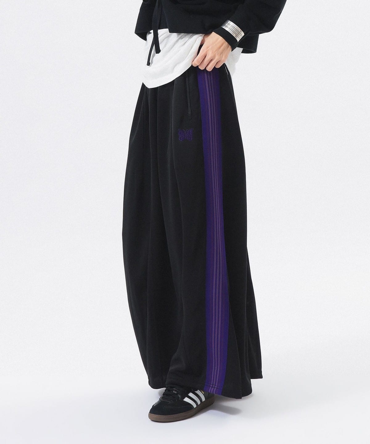 【別注】NEEDLES ニードルズ / ヒザデル トラック スカート スカート WOMEN BLACK ONE SIZE 【別注】NEEDLES ニードルズ / ヒザデル トラック スカート スカート WOMEN BLACK ONE SIZE