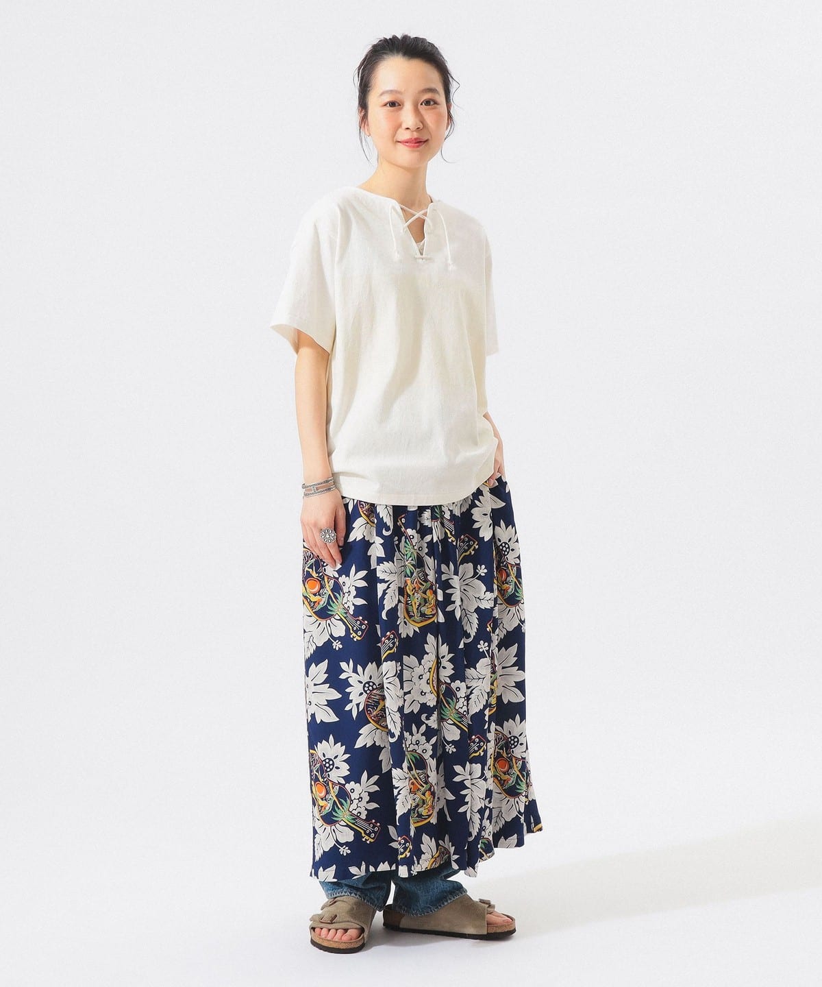BEAMS×sun surf ロングスカート BEAMS BOY（ビームス ボーイ）【別注】SUN SURF / ギャザー ロング
