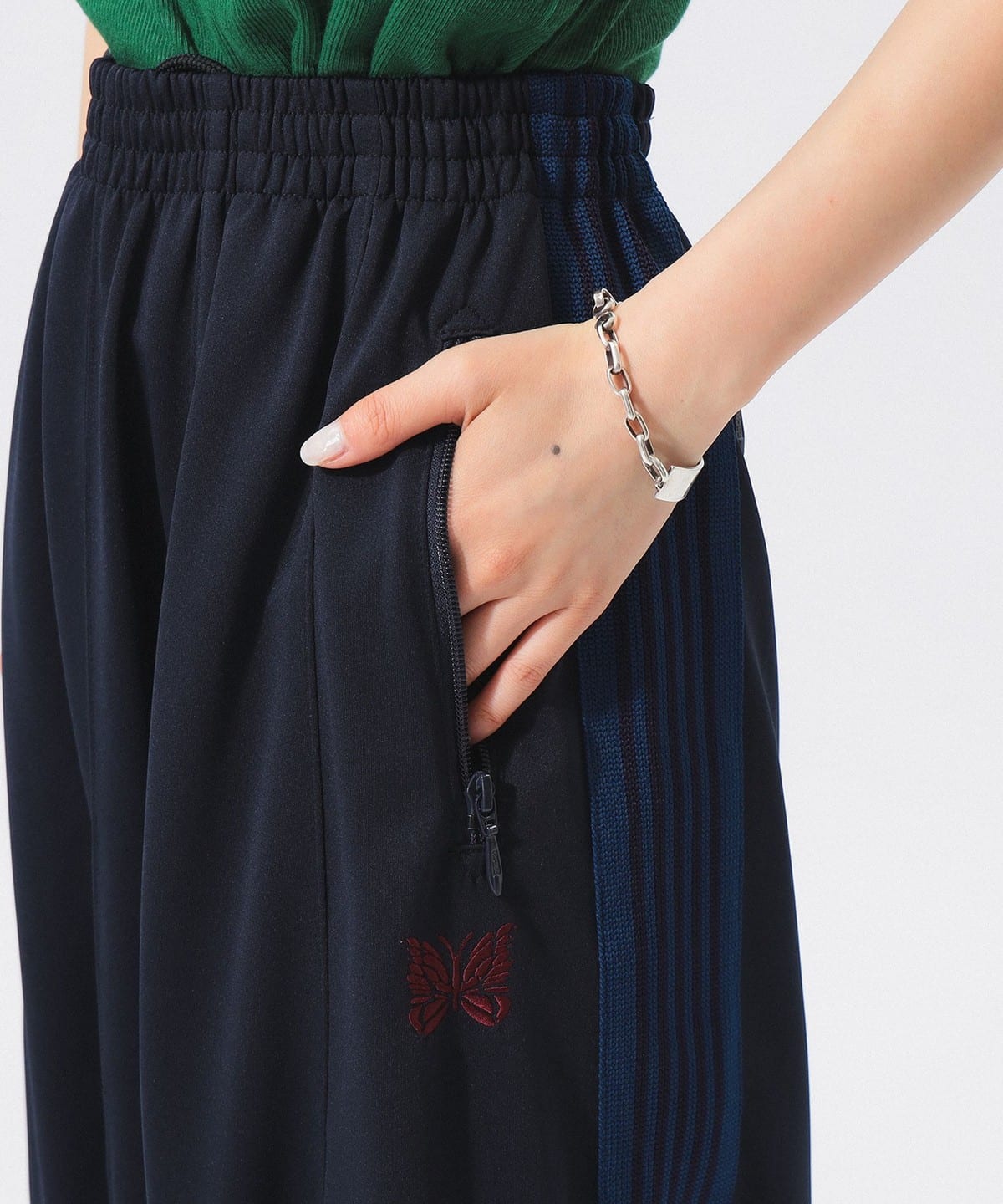 Needles × BEAMS BOY 別注 トラックスカート ネイビー M BEAMS BOY（ビームス ボーイ）【別注】NEEDLES / トラック スカート